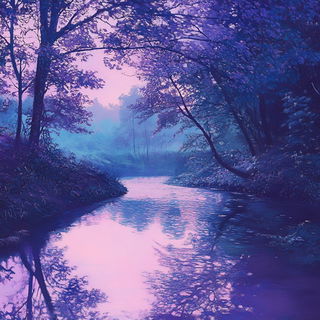 Bazaarocut style, Midjourney V6.1: realistic landscape photograph of quiet dawn