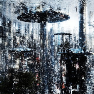Lunaflux style, Midjourney V6.1: megacity with futuristic bioarchitecture