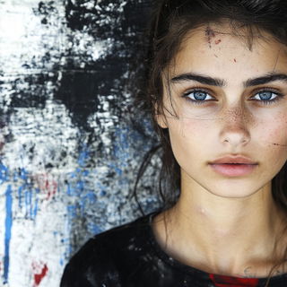 Lunaflux style, Midjourney V6.1: photographic portrait of female protagonist