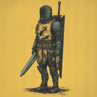 Marigold Garden Static style, Midjourney V6.1: concept art character design of retropunk steam knight