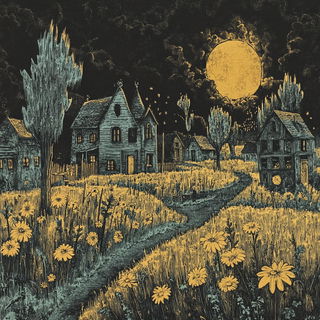 Marigold Garden Static style, Midjourney V6.1: traditional folk art