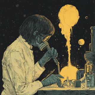 Marigold Garden Static style, Midjourney V6.1: editorial illustration for popular scientific magazine cover