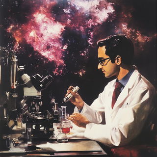 Chromatic Ruinage style, Midjourney V6.1: editorial illustration for popular scientific magazine cover