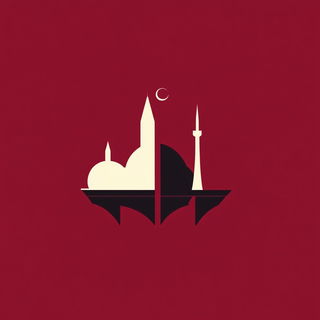 Chromatic Ruinage style, Midjourney V6.1: bold minimalist logo design for Istanbul city municipal services