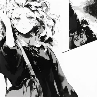 Chromatic Ruinage style, Midjourney V6.1: black-and-white manga comic strip