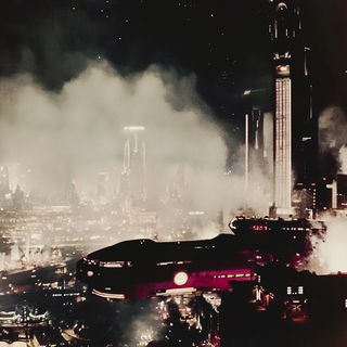 Chromatic Ruinage style, Midjourney V6.1: cinematic shot from sci-fi movie