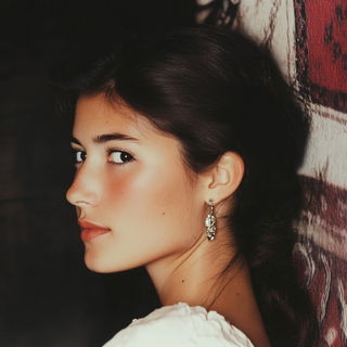 Chromatic Ruinage style, Midjourney V6.1: photographic portrait of female protagonist