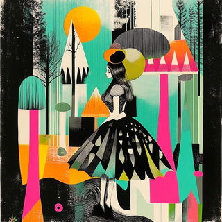Xerox Chromaclash style, Midjourney V6.1: retro fairy-tale illustration