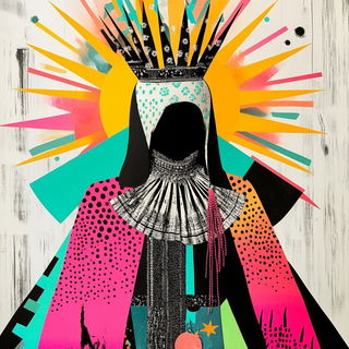 Xerox Chromaclash style, Midjourney V6.1: haute-couture fashion outfit