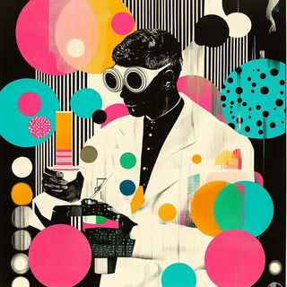 Xerox Chromaclash style, Midjourney V6.1: editorial illustration for popular scientific magazine cover