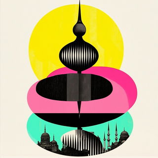 Xerox Chromaclash style, Midjourney V6.1: bold minimalist logo design for Istanbul city municipal services