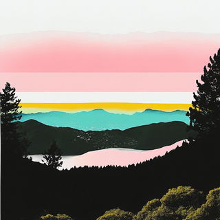 Xerox Chromaclash style, Midjourney V6.1: realistic landscape photograph of quiet dawn
