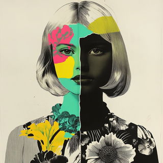 Xerox Chromaclash style, Midjourney V6.1: photographic portrait of female protagonist