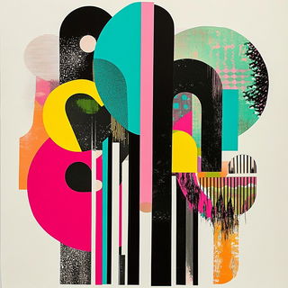 Xerox Chromaclash style, Midjourney V6.1: typographic composition with large letters