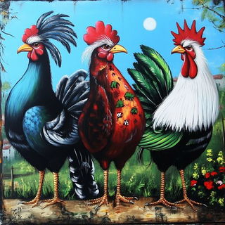Inksideral style, Midjourney V6.1: traditional folk art