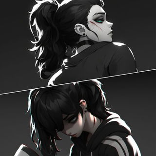 Inksideral style, Midjourney V6.1: black-and-white manga comic strip