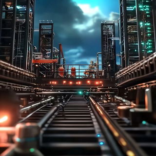 Inksideral style, Midjourney V6.1: technical infrastructure blueprint schematics