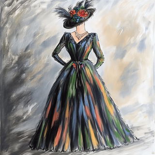 Red Disc Scratchwood style, Midjourney V6.1: haute-couture fashion outfit