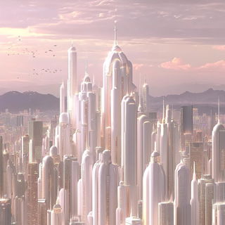 Glaciera style, Midjourney V6.1: megacity with futuristic bioarchitecture