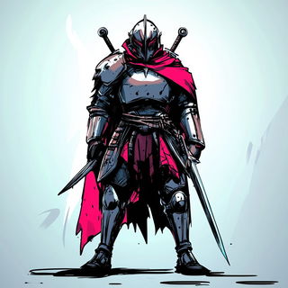 Faultlight style, Midjourney V6.1: concept art character design of retropunk steam knight