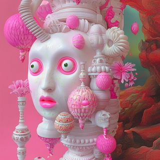 Shardface style, Midjourney V6.1: abstract 3D render