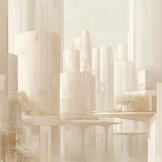 Aerographia style, Midjourney V6.1: megacity with futuristic bioarchitecture