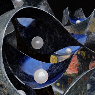 Theseus Current style, Midjourney V6.1: abstract 3D render
