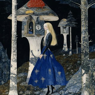 Theseus Current style, Midjourney V6.1: retro fairy-tale illustration