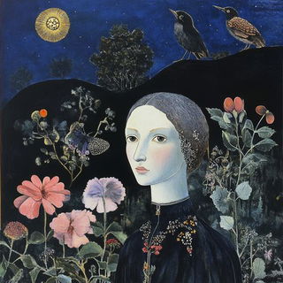 Theseus Current style, Midjourney V6.1: traditional folk art