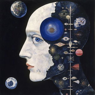 Theseus Current style, Midjourney V6.1: editorial illustration for popular scientific magazine cover