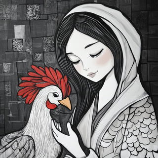 Crackle Iconica style, Midjourney V6.1: traditional folk art