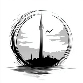 Crackle Iconica style, Midjourney V6.1: bold minimalist logo design for Istanbul city municipal services