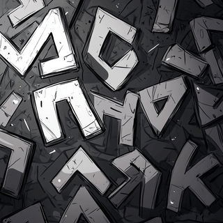 Crackle Iconica style, Midjourney V6.1: typographic composition with large letters