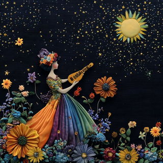 Diorama Solarism style, Midjourney V6.1: traditional folk art