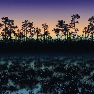 Diorama Solarism style, Midjourney V6.1: realistic landscape photograph of quiet dawn