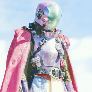 Crimson Collision style, Midjourney V6.1: concept art character design of retropunk steam knight