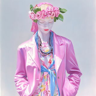 Crimson Collision style, Midjourney V6.1: haute-couture fashion outfit