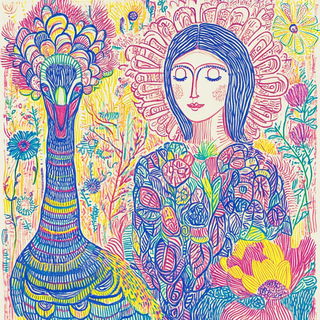 Sun Disk Pastoral style, Midjourney V6.1: traditional folk art