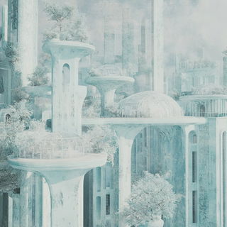 Trilobite Lightworks style, Midjourney V6.1: megacity with futuristic bioarchitecture
