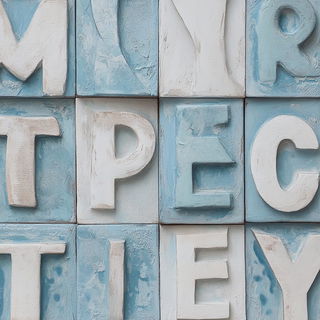 Trilobite Lightworks style, Midjourney V6.1: typographic composition with large letters