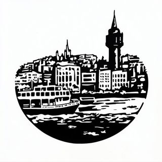 Stringwork Atlas style, Midjourney V6.1: bold minimalist logo design for Istanbul city municipal services