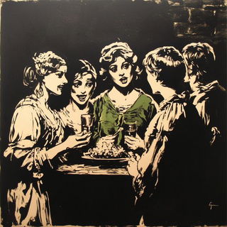 Stringwork Atlas style, Midjourney V6.1: classical 18th-century oil painting