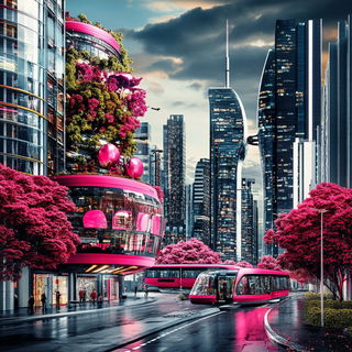 Aurora Letterwrights style, Midjourney V6.1: megacity with futuristic bioarchitecture