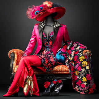 Aurora Letterwrights style, Midjourney V6.1: haute-couture fashion outfit