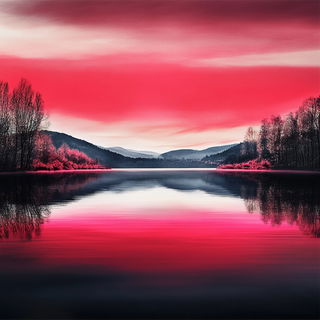 Aurora Letterwrights style, Midjourney V6.1: realistic landscape photograph of quiet dawn