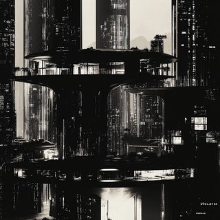 Hatchventure style, Midjourney V6.1: megacity with futuristic bioarchitecture