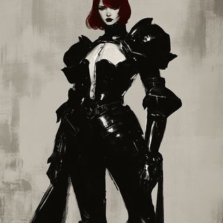 Hatchventure style, Midjourney V6.1: concept art character design of retropunk steam knight