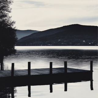 Hatchventure style, Midjourney V6.1: realistic landscape photograph of quiet dawn