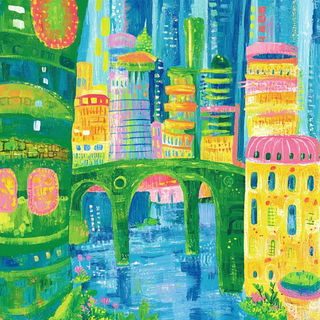 Gargoyle Pop style, Midjourney V6.1: megacity with futuristic bioarchitecture