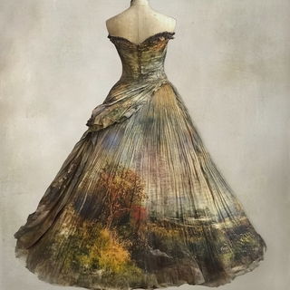 Sepiochemistry style, Midjourney V6.1: haute-couture fashion outfit